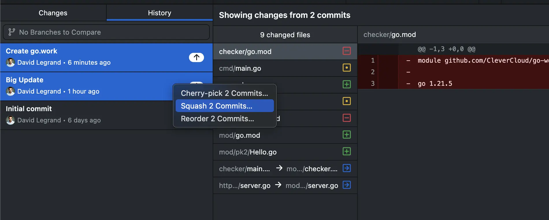 GitHub Desktop Rewriting git history